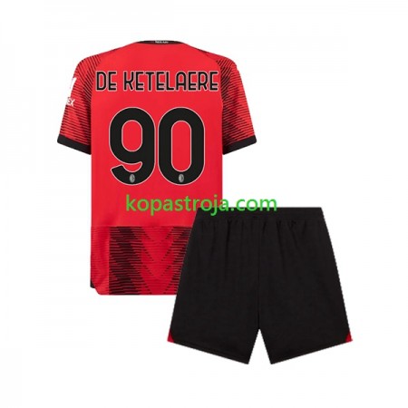 Billiga Fotbollströjor AC Milan Charles De Ketelaere 90 Barn Hemma tröja 2023/24 Kortärmad
